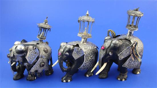 Three Indian elephants.